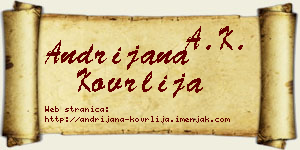 Andrijana Kovrlija vizit kartica